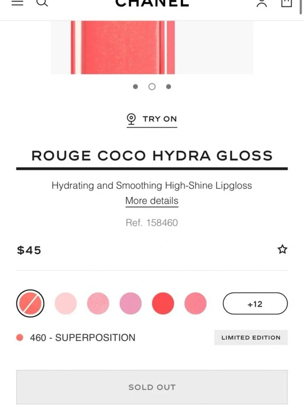 Chanel Rouge Coco Hydra Gloss 460 Superposition